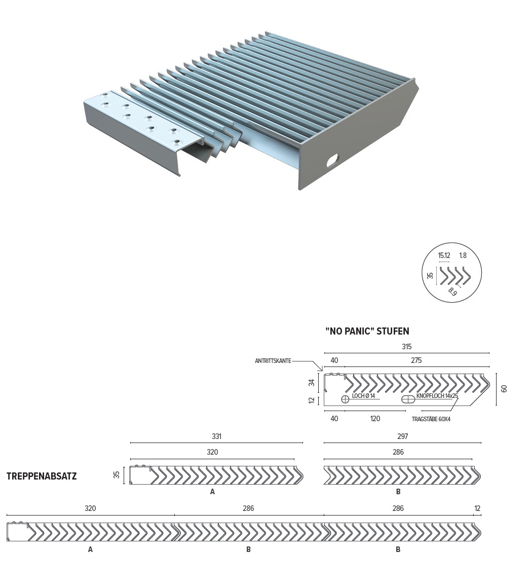 Antivertigo System - Technische Details gitterstufen