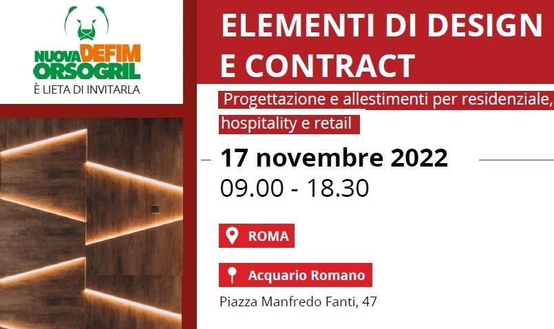 Workshop ROMA - Design e Contract - Nuova Defim Orsogril
