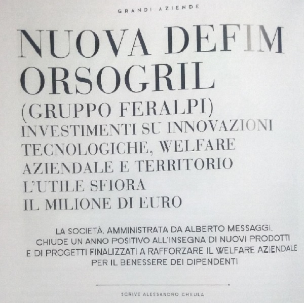 Nuova Defim Orsogril: investimenti, innovazioni, welfare