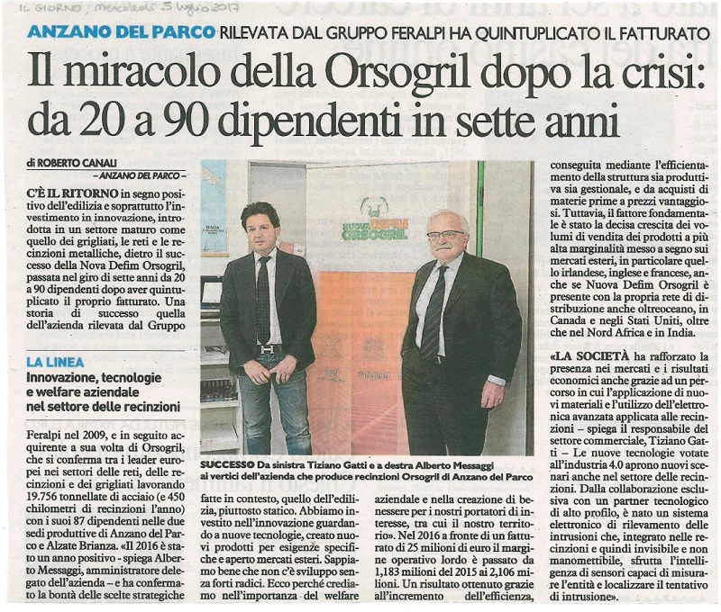 Orsogril bilancio in positivo per il 2016